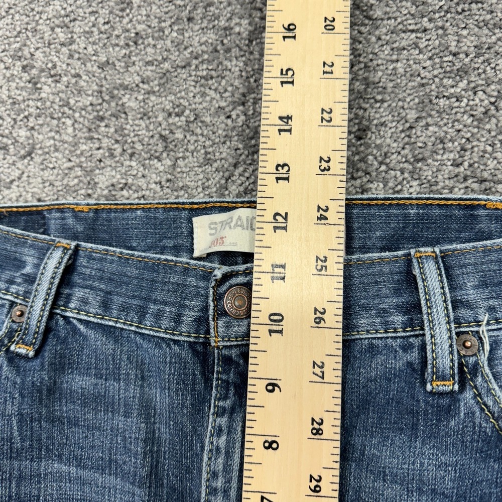 Levis Jeans Mens 38x32 Blue 505 Regular Fit Straight Leg Medium Wash Denim Work - Picture 4 of 10